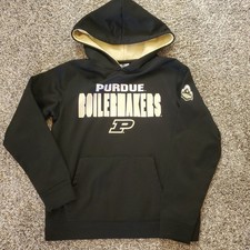 Purdue Boilermakers Hoodie Youth Small 8/10 Colosseum Black Fleece Pocket 