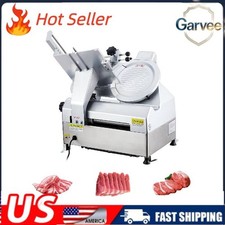 Automatic Meat Slicer 550W 12.6" Carbon Steel Blade 0-15mm Dual Motor Commercial