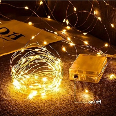 LED Kupferdraht Lichterkette 1 20M Batteriebetrieben Hochzeit Garten Schlafzimme