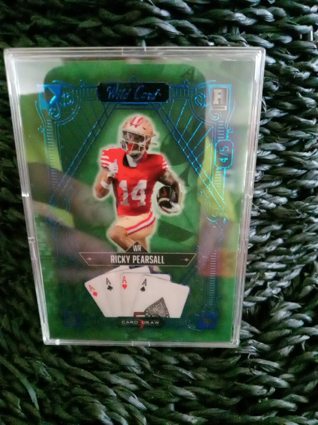 Ricky Pearsall Wild Card 5 Card Draw Hobby Autographs #RP Modern-Green Foil-Blue/Green