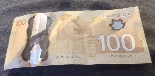 100 dollar polamar bill low serial number that ends with consecutive numbers