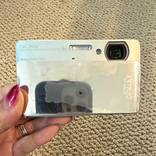 Sony Cyber-shot DSC-TX5 Silver Compact Camera 10.2MP 4x Zoom Waterproof - As is