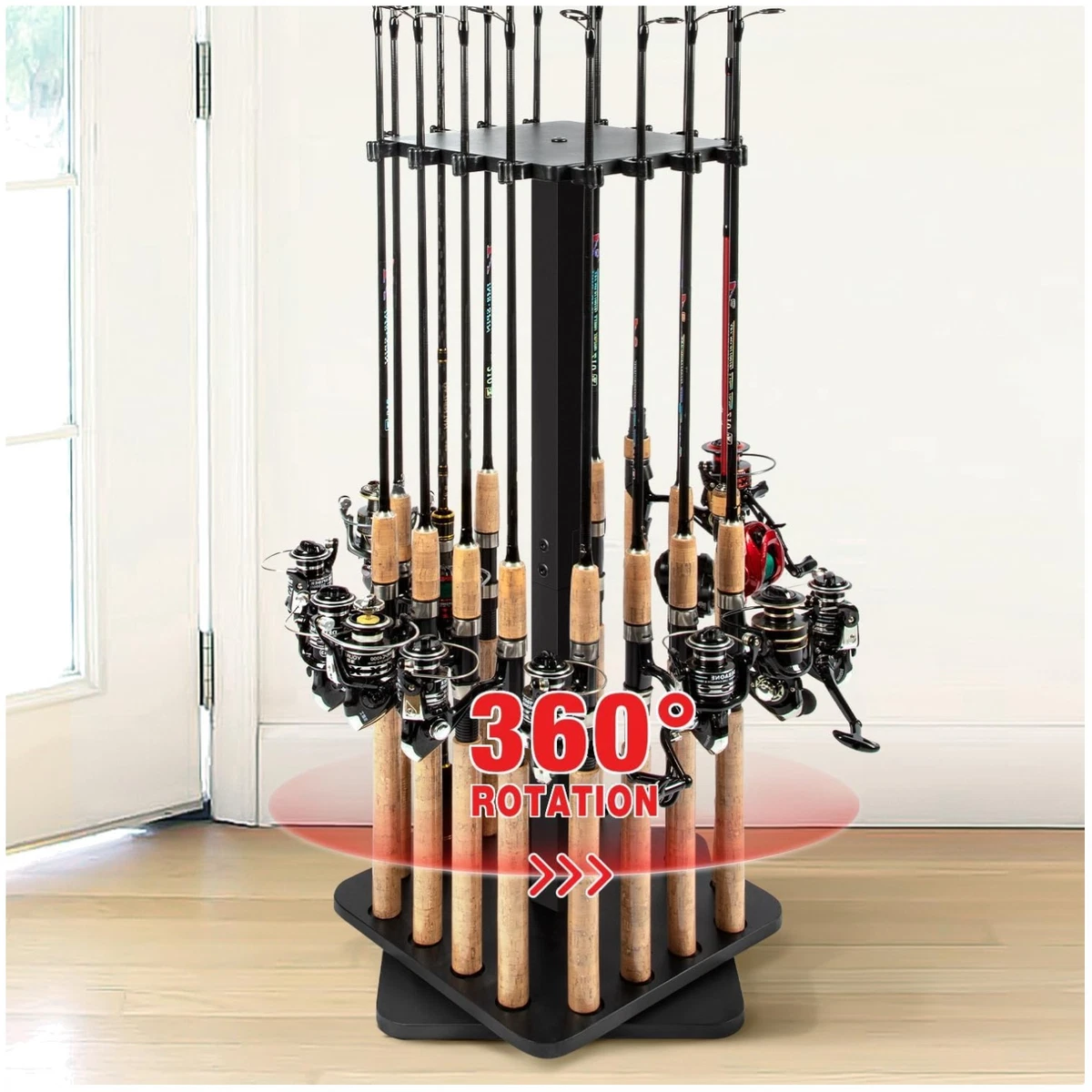 Supporti Orizzontali Per Canne Da Pesca WH5 – Montaggio A Parete O Garage – Legno Marrone
