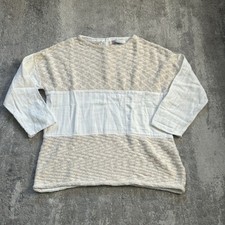 We the Free People Beach Sweater Womens XS Oversized Tunic Pockets Beige White