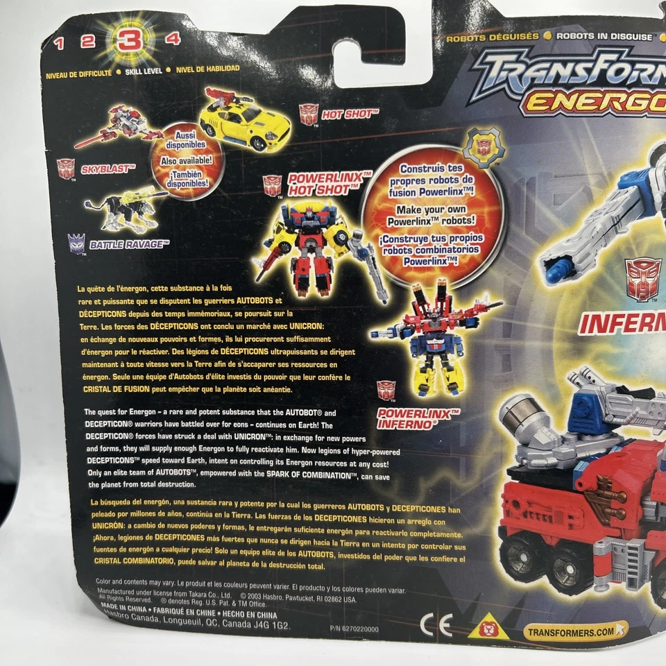 Hasbro Transformers Energon Deluxe: Inferno Action Figure MOSC - Image 4 of 4