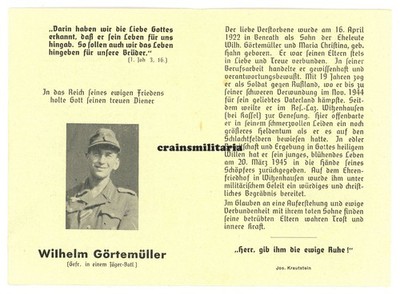 Orig. Sterbebild Jäger + Lazarett WITZENHAUSEN b. Kassel 1945