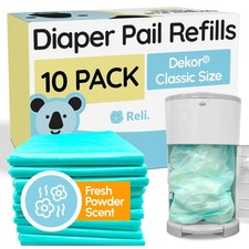 Reli. Diaper Pail Refill Bags Compatible with Dekor Classic 10 Pack Odor Blockin