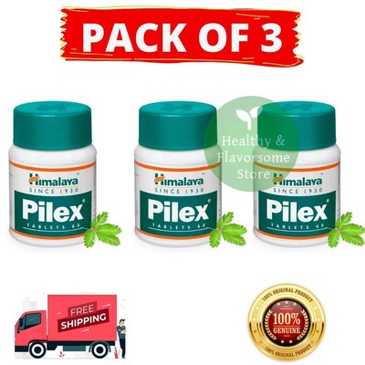 Himalaya Pilex Tablets Ayurvedic Herbal Wellness 60 Tablets Pack of 3 Exp Jul-27