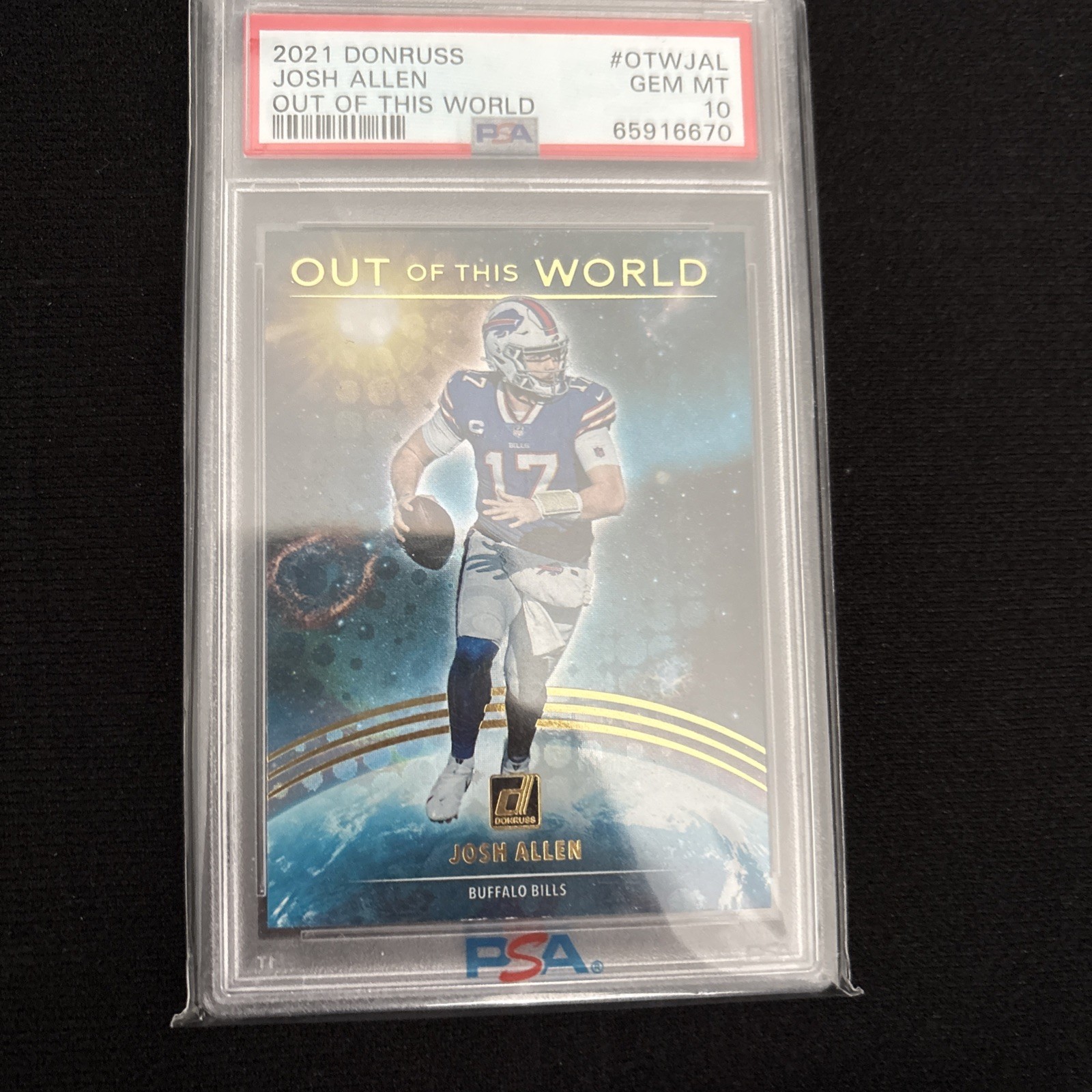 JOSH ALLEN 2021 DONRUSS OUT OF THIS WORLD #OW-JA PSA 10 GEM MINT RARE view 1