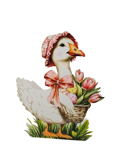 Tin Vintage Inspired 23 Inch Easter Spring Goose Easter Leaning Sign