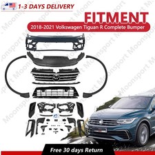 For 2018-2021 Volkswagen Tiguan R Complete Bumper Cover W/ Fog Light Bezel Trim