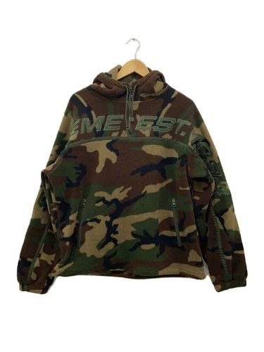 Felpa Supreme Zip con Cappuccio 19AW Polartec Mezza Cappuccio M Poliestere Mimetica Usata