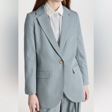 Madewell The Larsen Blazer Jacket Drapeweave Overcast Blue Women  s Size XS