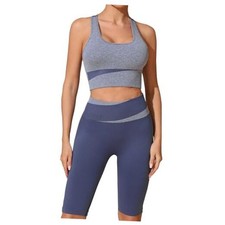 Women's High-Waist Yoga Set - Seamless Workout Outfit with Sports Bra  Small
