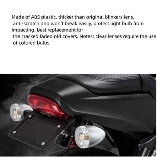 Cubierta de lente de luz de señal de giro de motocicleta 2 piezas para Harley Dyna Softail Sportster - Imagen 4 de 11