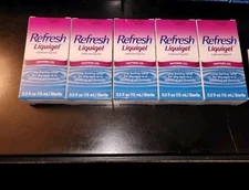 5 Box Lot Refresh Liquigel Lubricant Eye Gel 0.5 oz, (15mL) [Exp: 09/2026+]