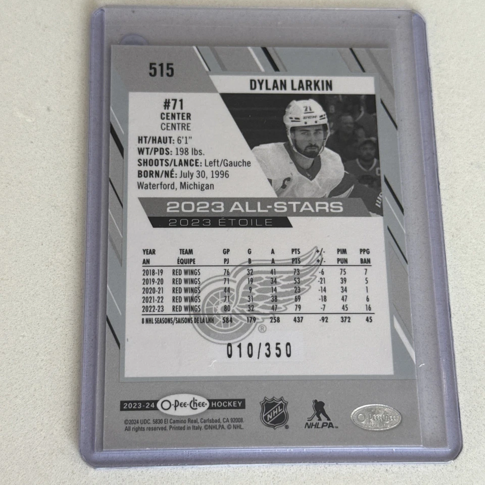 2023-24 O-Pee-Chee OPC #515 Dylan Larkin, Detroit Red Wings ALL-STARS NHL - Image 2 of 2