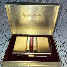 Vintage NOS Elizabeth Arden Continental Stripe Compact Made In Switzerland NIB