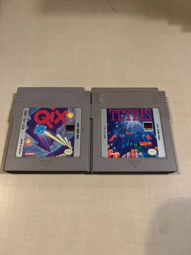 Nintendo Original Gameboy Game LOT (2) Qix/Tetris AUTHENTIC/TESTED Puzzle Games