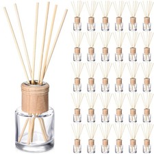 Roshtia Reed Diffuser 30 Set Empty Refillable 50ml 1.7 oz Round Glass Jars w/