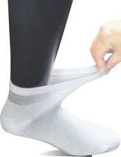 Men'S 6 Pairs Combed Cotton Diabetic Ankle Socks with Seamless Toe and Non-Bindi