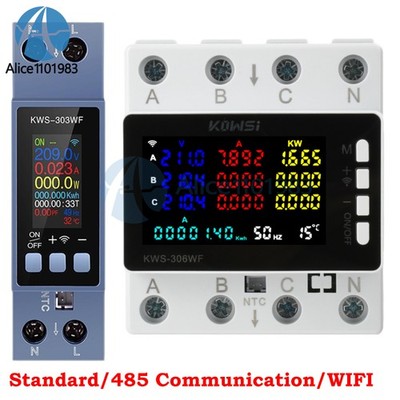 Electricity 2/3 Phase Energy Meter AC Power Watt Meter Volt Current Consumption