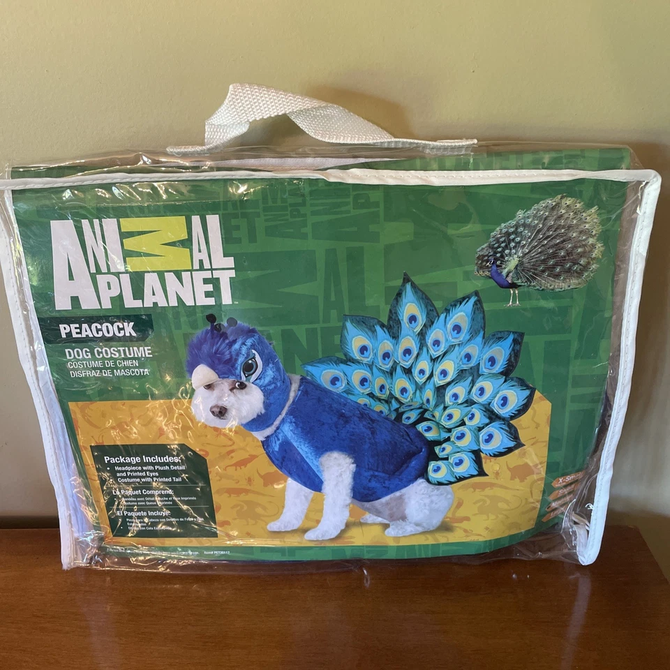 Nuevo En Paquete Disfraz Animal Planeta Pavo Real Perro Talla M Foto 2 de 4