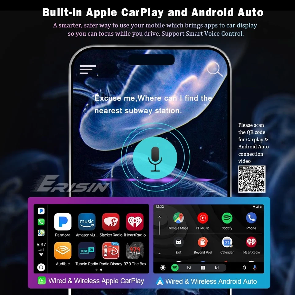 128GB Android 14 8-Core Autoradio DAB+ Universal 2 DIN Navi CarPlay WiFi BT 5.1 - Immagine 4 di 4