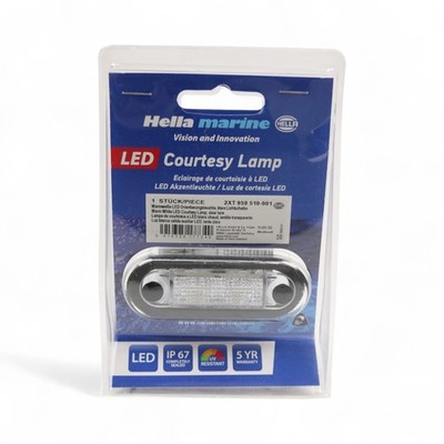 1 HELLA Marine Courtesy LED White Lamp Clear Lens 2XT 959 510-901