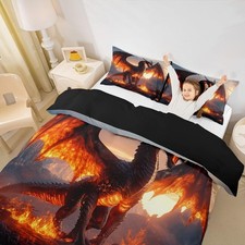 3D Dragon Comforter Cover Dragon Bed Set, Animal Duvet Cover Magical Wildlife...