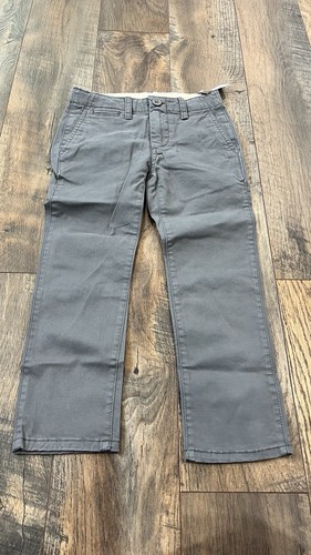 GAP Kids Uniform Straight Fit Khaki Pants, Gray, Size 6, NEW - Picture 3 of 6