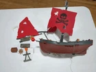 Vintage Playmobil 3174 Red Corsair Pirate Ship  Incomplete Parts