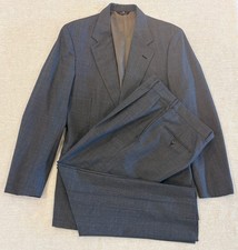 VTG USA Polo University Club Ralph Lauren Glen Plaid Wool Suit Charcoal 40R