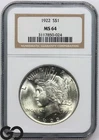 1922 Peace Dollar NGC MS 64 ** Wow Super Flashy!