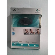 Logitech C270 HD Webcam 720p Built-In Mic Light Correction New Old Stock