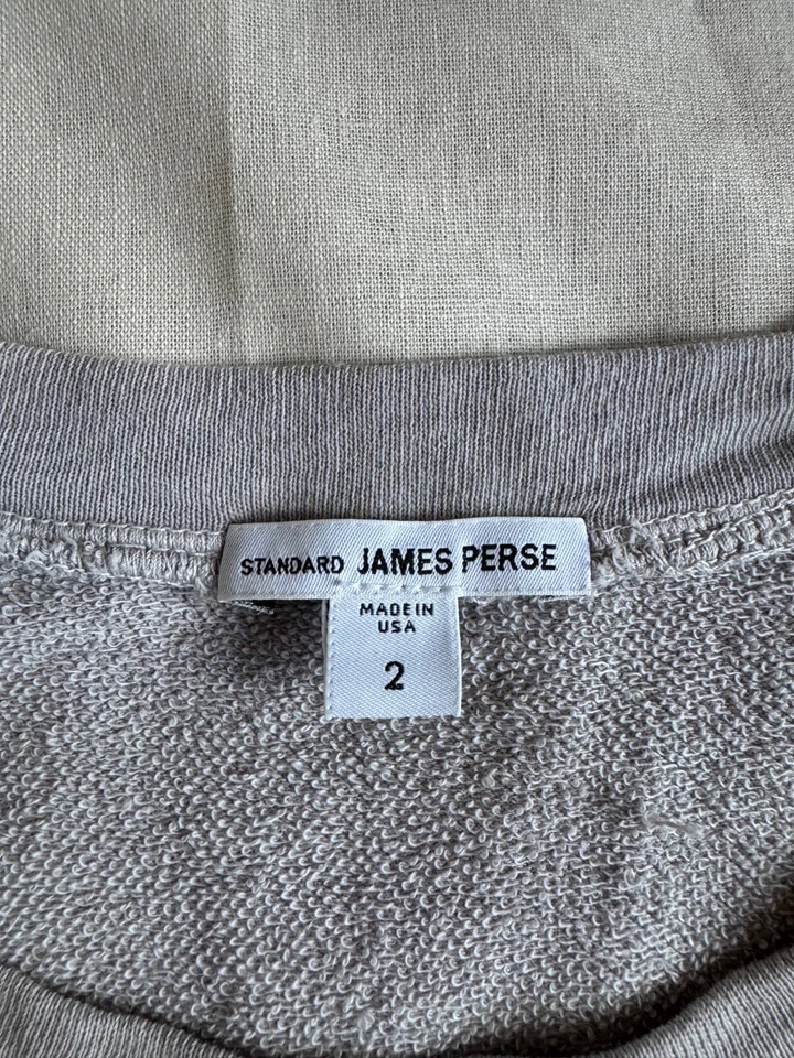 Sudadera James Perse Vintage French Terry Relajada Mujer 2 Gris Medio Foto 3 de 3