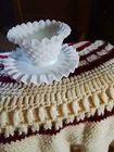 Fenton milk glass hobnail plate and bowl serving dish VTG