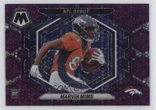 2023 Panini Mosaic NFL Debut No Huddle Purple Prizm 22/50 Marvin Mims 18gt