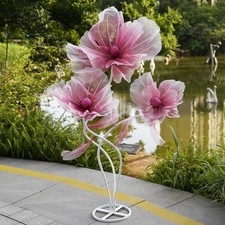 Giant Flowers Decoration W/ Stand,Floor Standing Oversized Large Organza Flowers