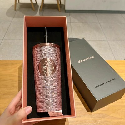 China Starbucks x Blackpink Rhinestone Bling Rose Gold Tumbler GIFT