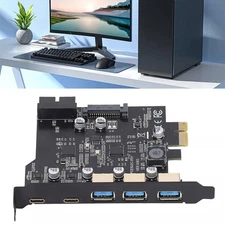 PCIe Expansion Card To USB 3.2 5 Port Type C+USB Adapter Card 19PIN