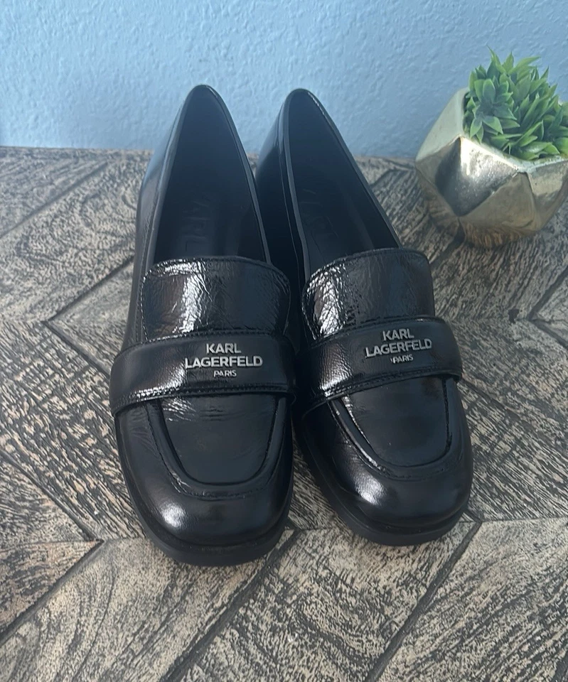 Mocasines planos Karl Lagerfeld Paris Madlen de cuero negro - para mujer talla 5,5 Foto 3 de 4