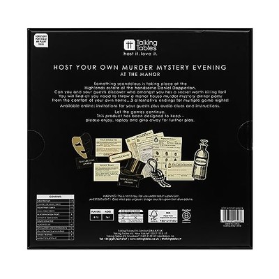 Talking Tables Reusable Murder Mystery at The Manor After Dinner Party Game Kit