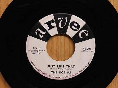 The Robins Doowop 45 Just Like That bw Whole Lot Imagination on Arvee