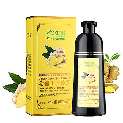 MOKERU GINGER Black Permanent Hair Dye Instant Hair Dye Fast Color Shampoo Argan