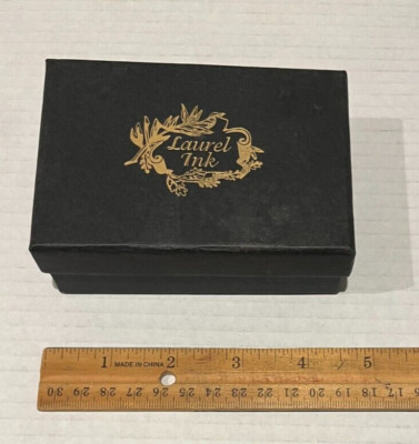 1982 Laurel Ink Vintage Glass Paperweight Ships at Sea Rectangular Shape in Box!