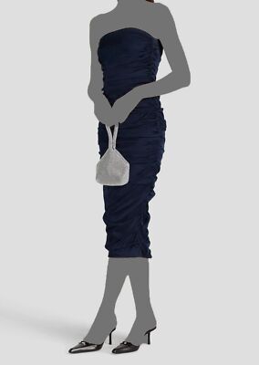 Veronica Beard Women's Blue Silk Ruched Strapless Kupa Dress Size 4