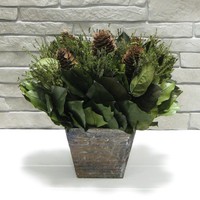 Bougainvillea Greenery In Flared Wooden Container With Cone on sale Bougainvillea Greenery In Flared Wooden Container With Cone on sale