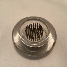 Metal Spike Flower Frog in Glass