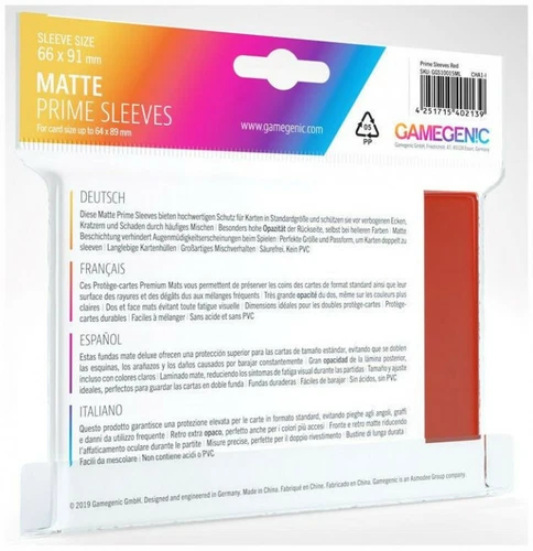 100 Gamegenic Matte Prime Standard Card Sleeves Deck Protectors 66mm x 91mm - Picture 9 of 25
